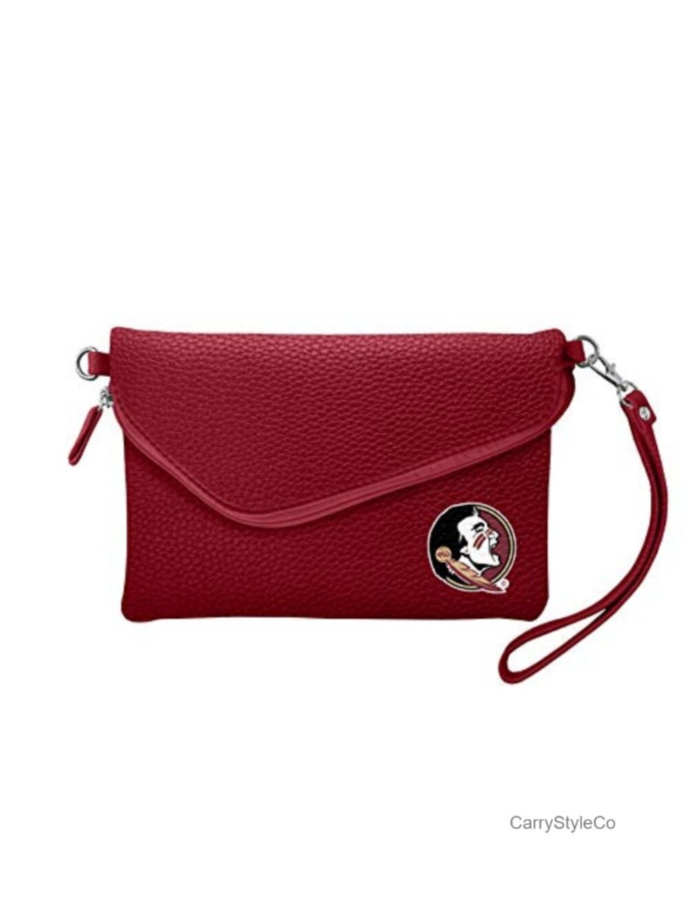 NCAA Pebble Crossbody Purse 9x6x.75 Faux Leather, Nylon Lined, Zipper Closure